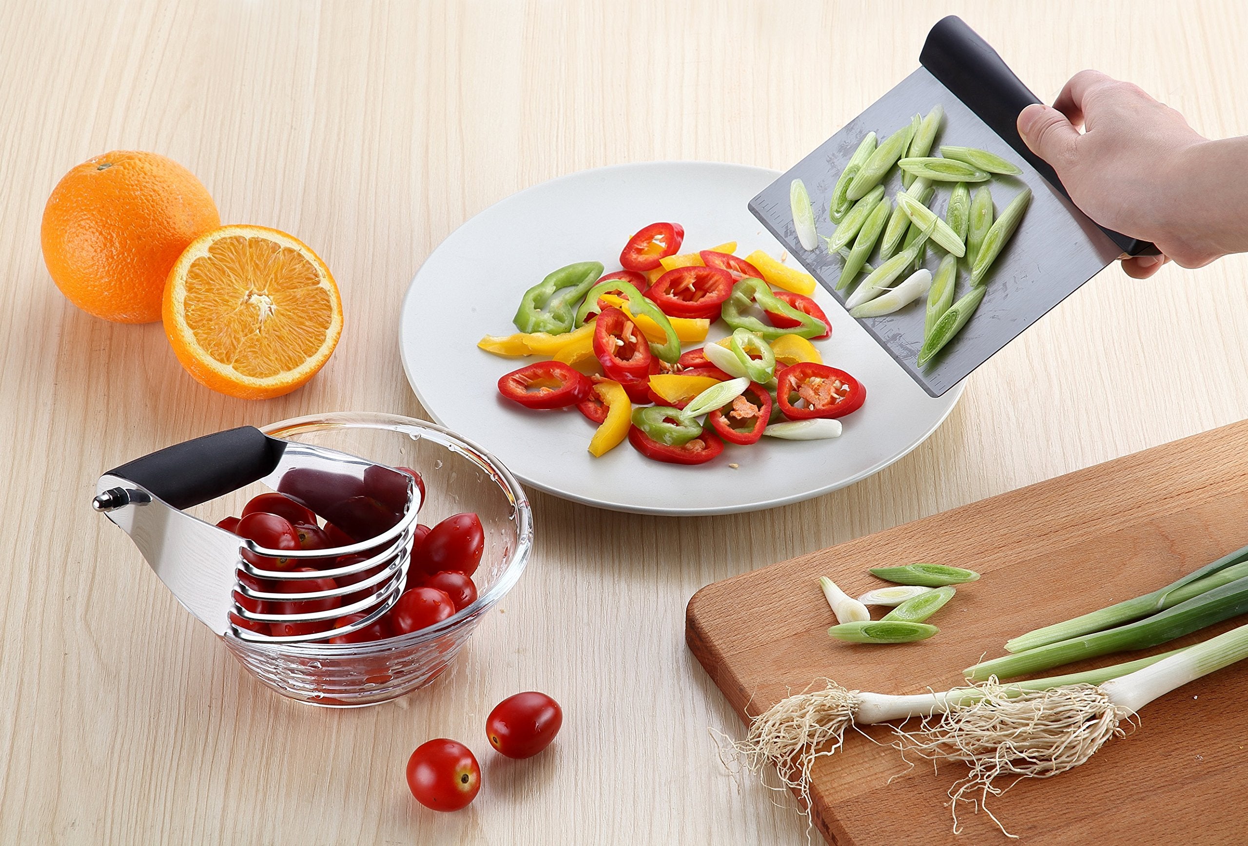 Spring Chef - Dough Blender and Pastry Cutter, Stainless Steel Nut, Pie, Pastry and Dough Cutter and Scraper, Multipurpose Bakin